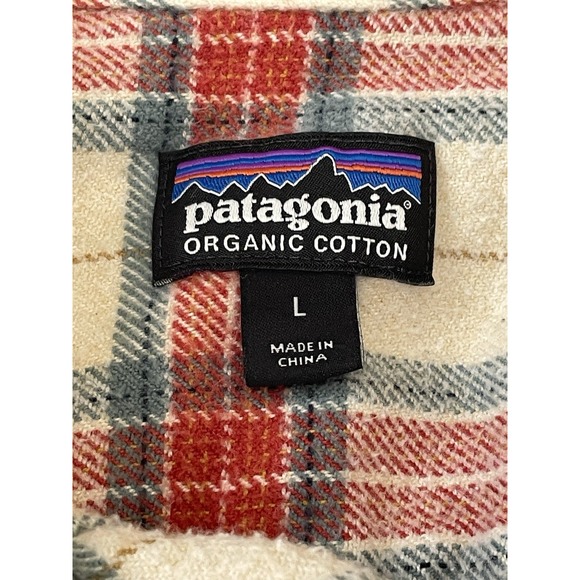 Patagonia Fjord Flannel Shirt Men's Large Light Sesame Organic Cotton Gorpcore - Picture 4 of 8